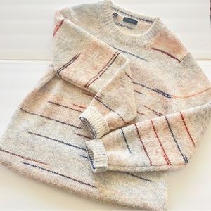 Men’s Saks Fifth Avenue Alpaca Wool Striped Pullover Knit Sweater